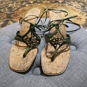 Nine West Green Strappy Heels